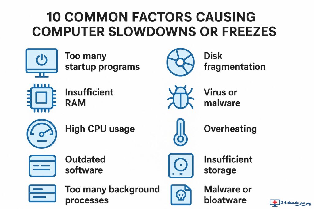 10 عامل رایج کندی یا هنگ کردن کامپیوتر.